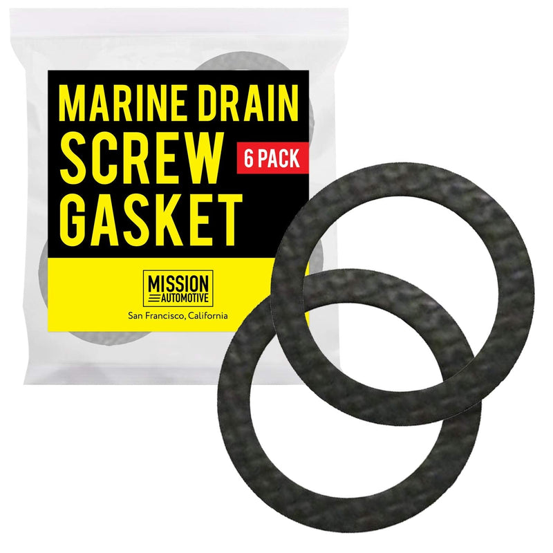 Mission Automotive 6-Pack Marine Drain Screw Gasket - Compatible with Most Lower Units and Seawater Pumps - Comparable to Sierra International (TM) 18-2945-9 - BeesActive Australia