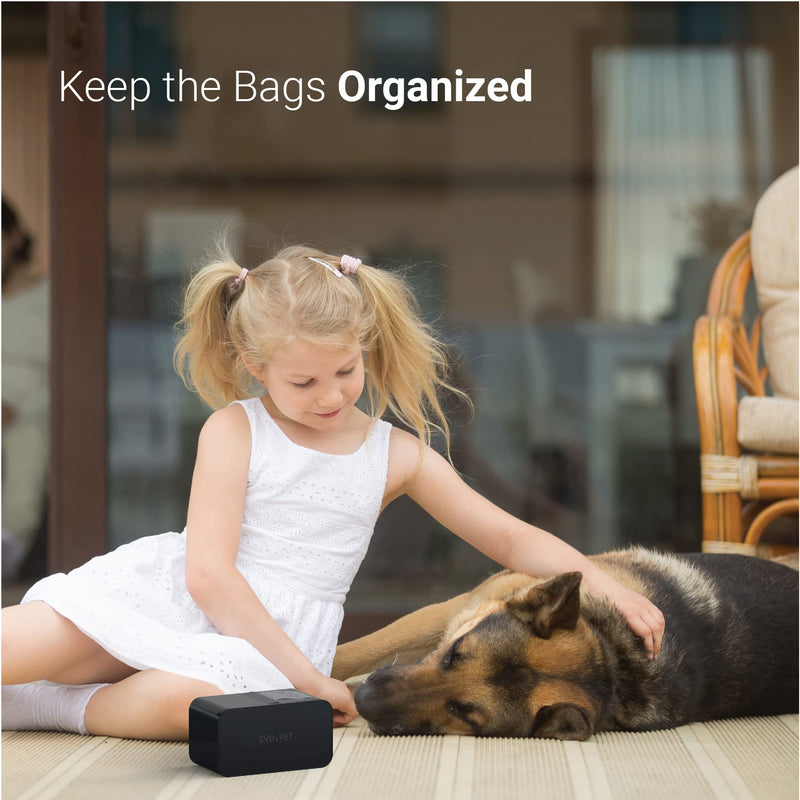 SVD.PET Dog Poop Bag Dispenser, Wall Mount Waste Bag Dispenser with Magnetic Lid Holds 8 Rolls of Waste Bags, Indoor/Outdoor Wall mount or Place on the Table Black Dispenser only - BeesActive Australia