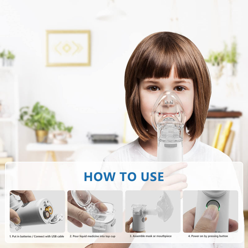 Hangsun Portable Mesh Mist Machine Silent Inhaler CN750 for Kids and Adult, with Storage Bag for Travel and Home Use - BeesActive Australia