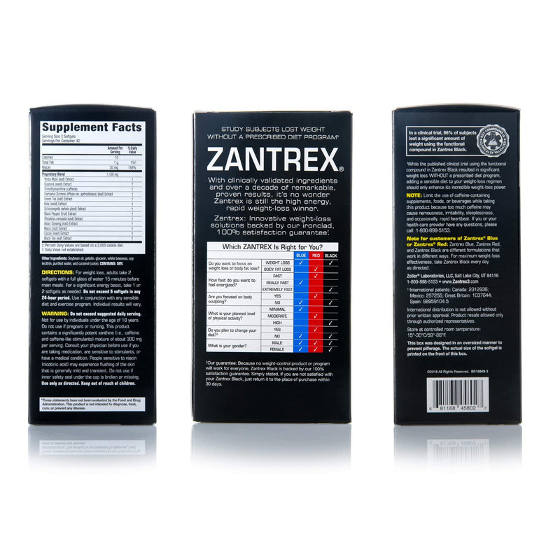 Zantrex Black - Weight Loss Supplement Pills - Weightloss Pills - Dietary Supplements - Lose Weight Supplement - Energy and Weight Loss Pills - 84 Count - BeesActive Australia