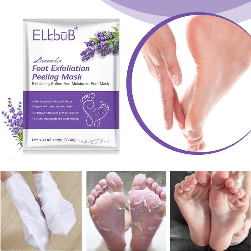 Foot Mask, Foot Peel Mask (3 Pack), Foot Treatment, Soft Baby Foot Removes Calluses and Dead Skin Cells, Repair Rough Heels (lavender) - BeesActive Australia