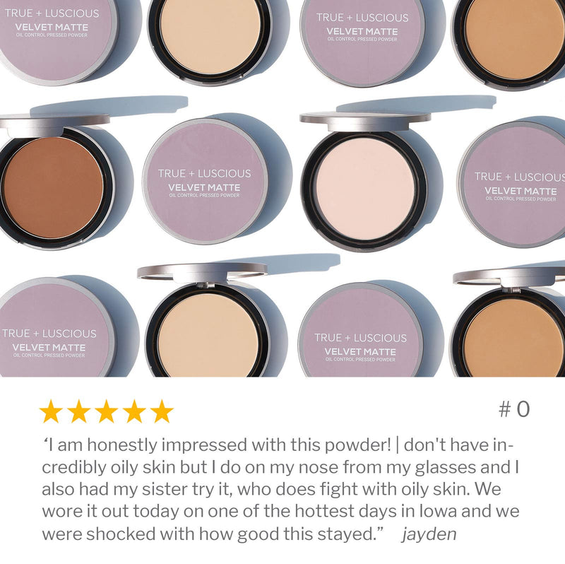 True + Luscious Velvet Matte Oil-Control Face Powder Compact - Vegan, Cruelty Free, Paraben Free. Multi-use Powder Foundation - 0.35 oz (Shade 0: Very Fair w/ Neutral to Pink Undertones) Shade 0: Very Fair w/ Neutral to Pink Undertones - BeesActive Australia