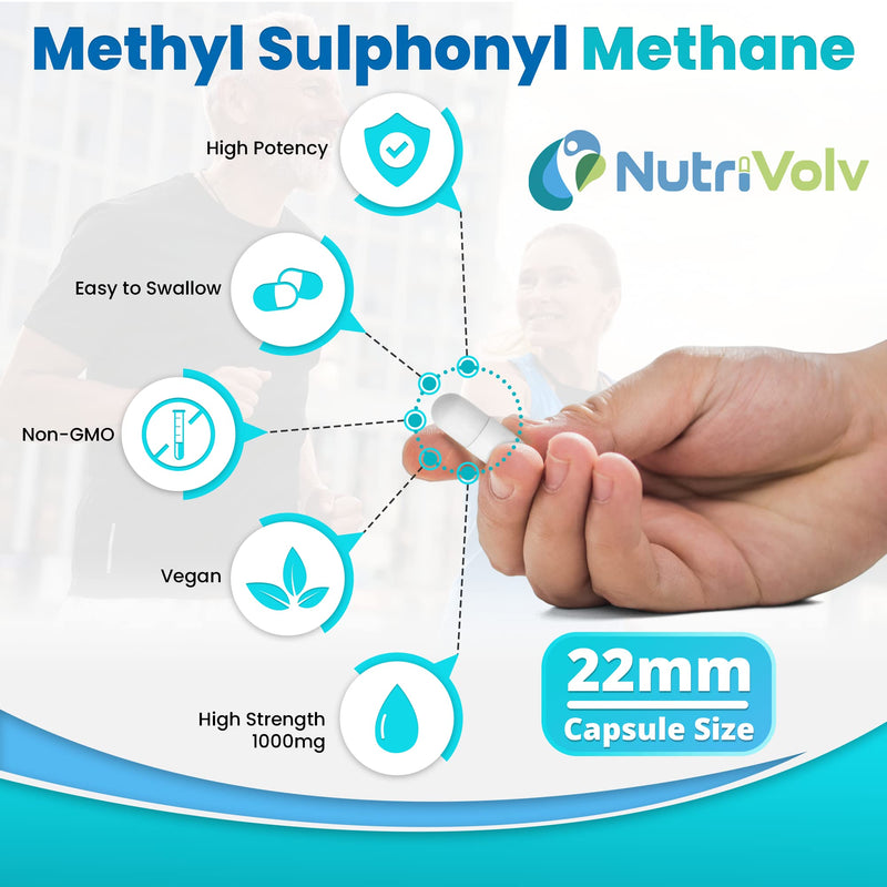 MSM 1000mg (Methylsulphonylmethane) Important Source of Organic Sulfur | Joint Support, Muscle Recovery & hair growth | 120 Capsules - BeesActive Australia
