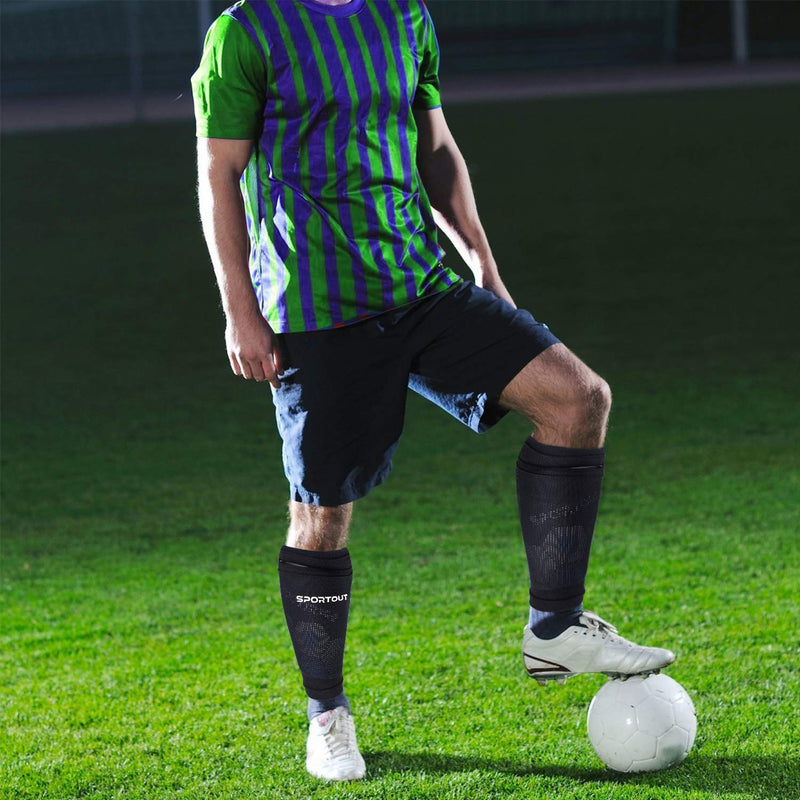 Sportout Adult Youth Kids Soccer Shin Guards,Comprehensive Protection for Your Leg, with Cushioned Ankle Protection to Prevent Injuries Blue X-Large - BeesActive Australia