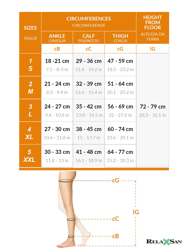 Relaxsan Antiembolism M0370A Open-toe anti-embolism hold up stockings - K1-18-23 mmHg S Skin - BeesActive Australia