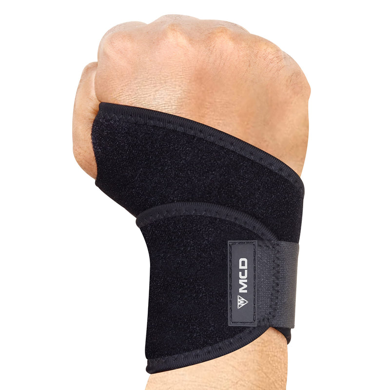 MCD Wrist Supports Comfortable, Lightweight, Hand & Wrist Braces Adjustable Wrist Compression Support Fit for both Left & Right Hand Wrist Support for Fitness, Weightlifting, Gymnastics & Relief Single Black - BeesActive Australia