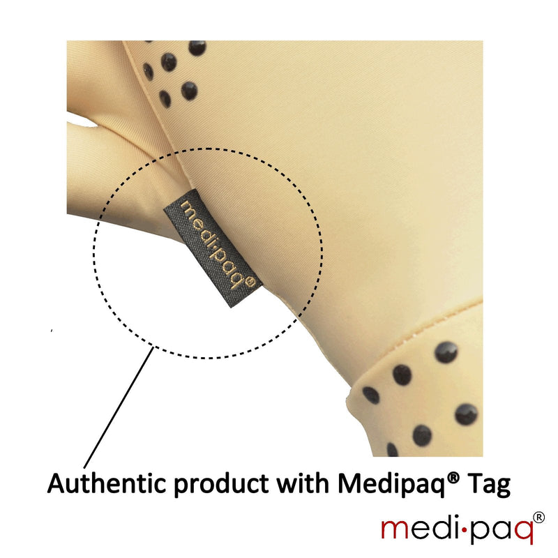 Medipaq® Magnetic Anti-Arthritis Fingerless Health Therapy Gloves 1x Pair (Large) BEIGE - BeesActive Australia