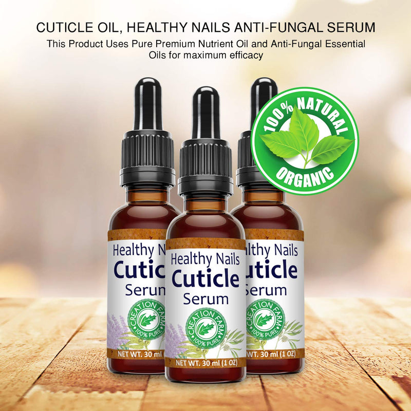 Creation Farm Cuticle Healthy Nail Serum, Treatment Blend for Better Looking Nails with Tea Tree Oil Oregano Evening Primrose Moisturizes Helps Rigid Cuticles, 30 ml - BeesActive Australia