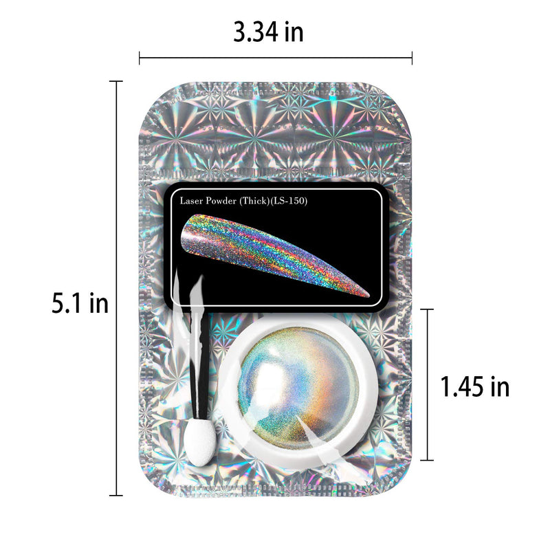 Holographic Chrome Nail Powder, Unicorn Mirror Effect Premium Salon Rainbow Nail Glitter Manicure Pigments, 0.04oz/1g - BeesActive Australia