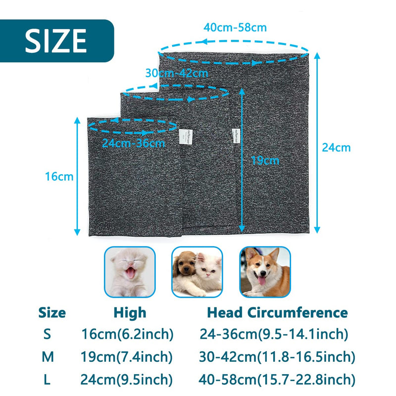 PATTEPOINT Dog Ear Cover for Anxiety Relief, Stretchy Head Sleeve Snood for Noise Reduce Grooming, Earmuffs for Cats&Dogs Medium Grey - BeesActive Australia