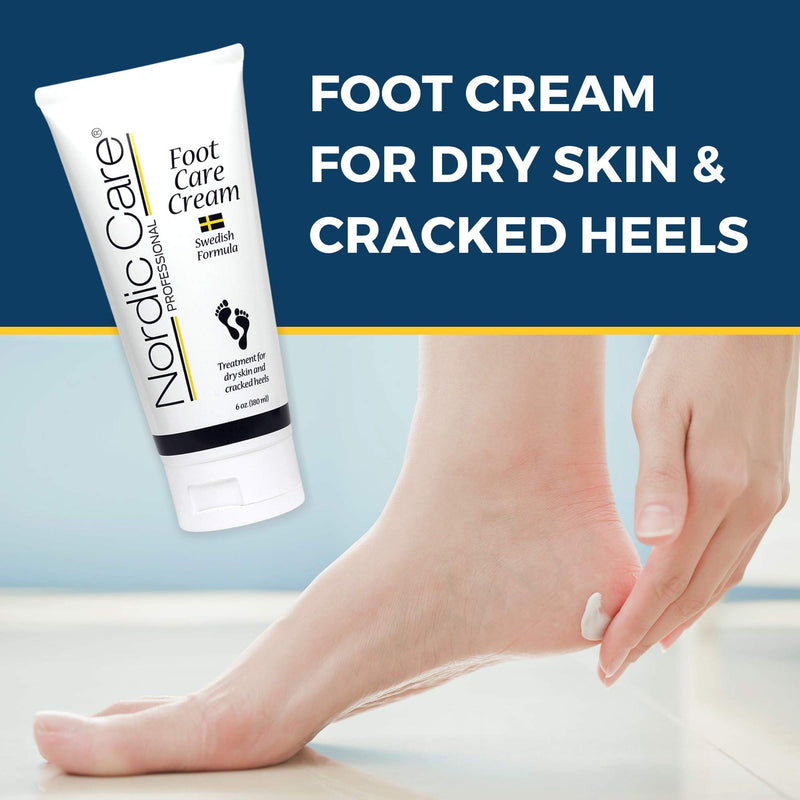 Nordic Care Foot Care Cream, 6 oz. | Foot Lotion for Cracked & Dry Skin | For Dry Feet, Cracked Heels & Callus Removal | Hypoallergenic & Lanolin-free | Essential Oils, Eucalyptus, Urea & Glycerin - BeesActive Australia