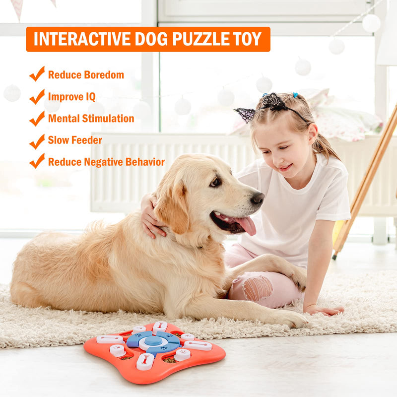 Knitly Dog Puzzle Toys for IQ Training & Mental Enrichment, Interactive Dog Toys for Large Medium Small Dogs，Dog Treat Puzzle Dispensing Slow Feeder with Squeaky Design for Training & Fun Feeding Level-1 - BeesActive Australia