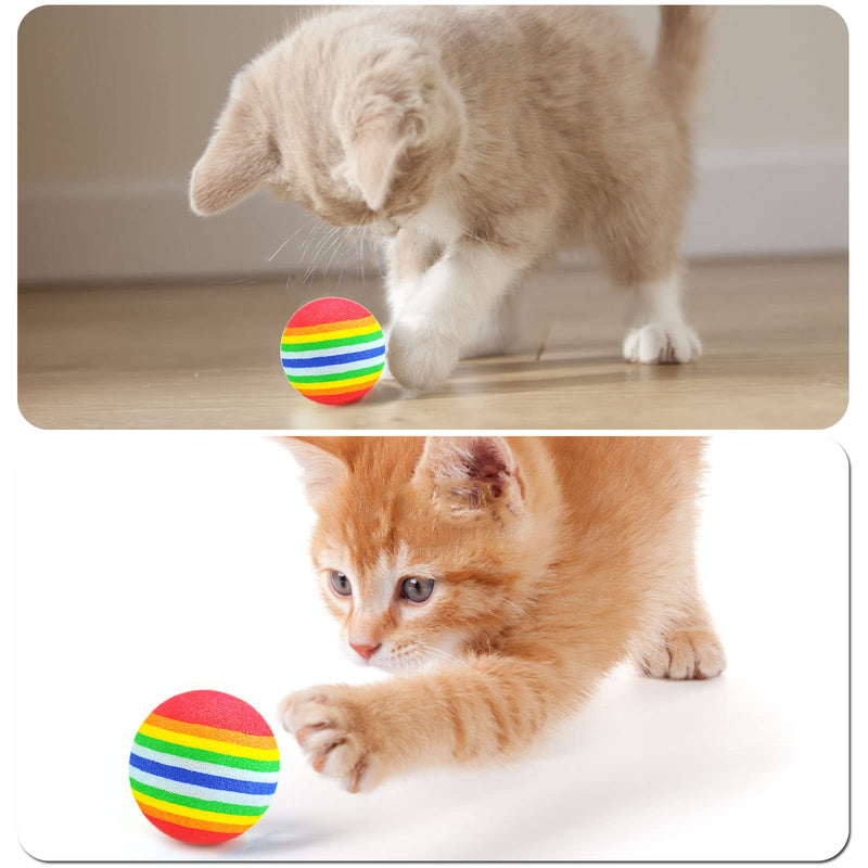 15pcs 35mm Soft Pet Cat Toy Sponge Balls Interactive EVA Foam Colorful Rainbow Toys Balls for Small Dog Puppy Kitty Indoor Outdoor Play Activity Chase Training - BeesActive Australia