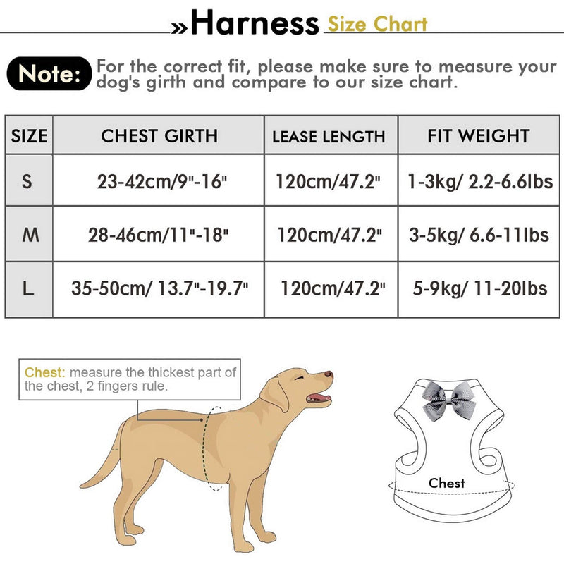 SELMAI Plaid Puppy Harness and Leash for Small Medium Dogs No Pull Soft Mesh Padded Adjustable Cat Vest for Walking Leads S:Bust:23-42cm/9-16.5",for 2.2-6.6Lbs Yellow Plaid - BeesActive Australia