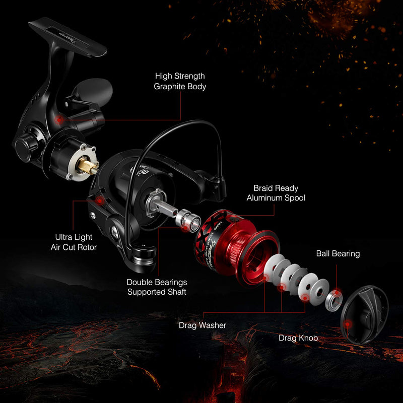 [AUSTRALIA] - Piscifun Flame Spinning Reels Light Weight Ultra Smooth Powerful Spinning Fishing Reels 2000 