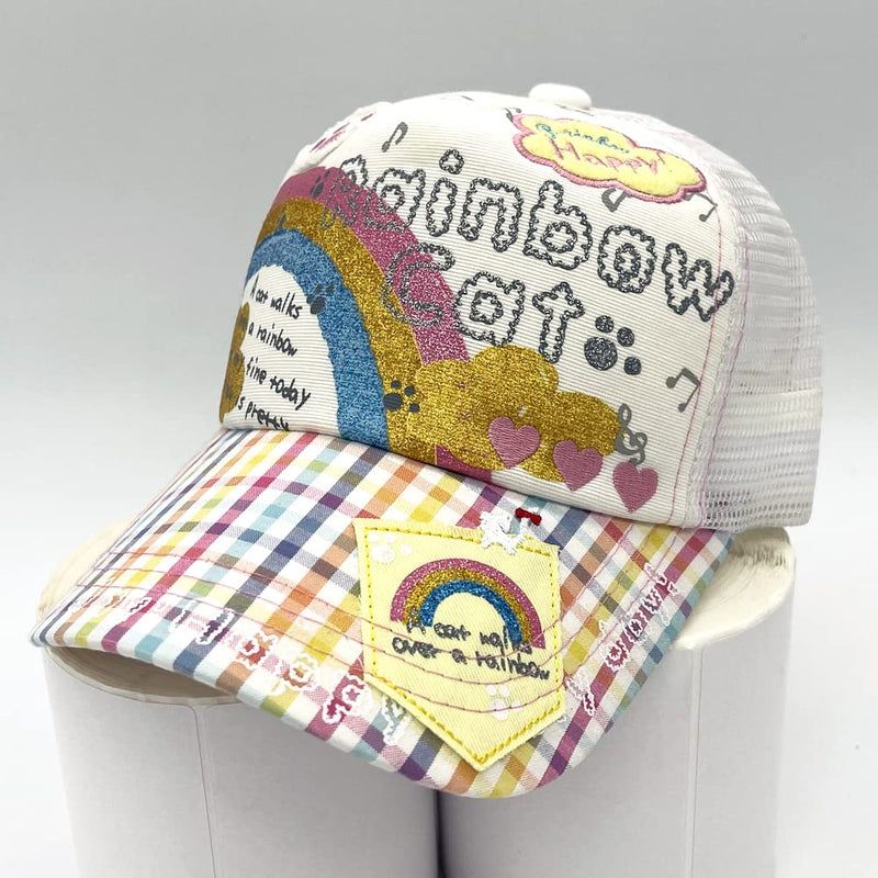 Julerwoo Kids Girls Unicorn Baseball Cap Pink Cotton Sun Hat for 3-12Y Rainbow White - BeesActive Australia