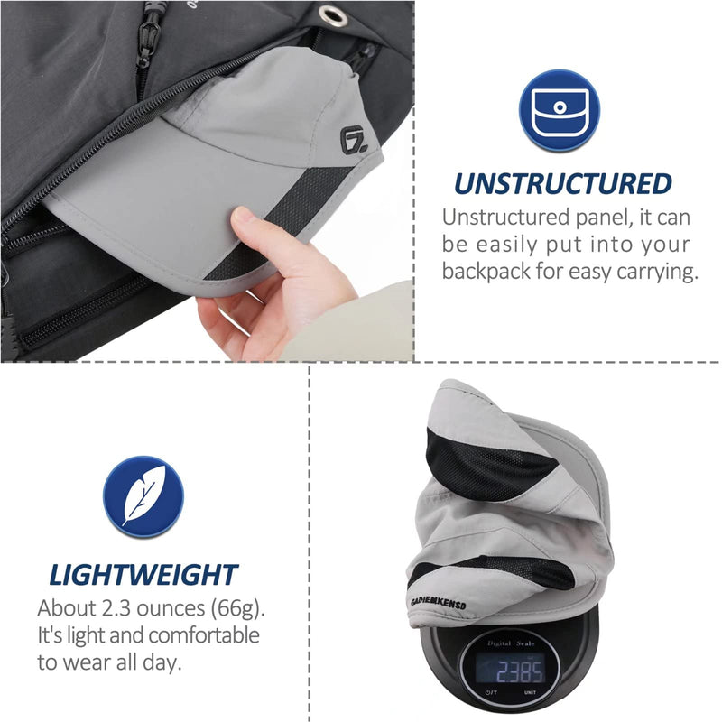 GADIEMKENSD Outdoor Running Hat Unstructured Sports Cap Quick Dry Mesh for Adults Light Gray 7-7 1/2 - BeesActive Australia
