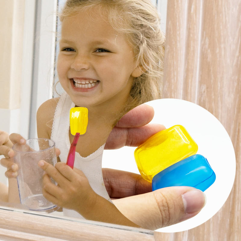 Travel Portable Toothbrush Head Covers for Home Travel Outdoor Camping Hiking Business Trip Travel Home Bathroom (5 Pack - Light Color) - BeesActive Australia