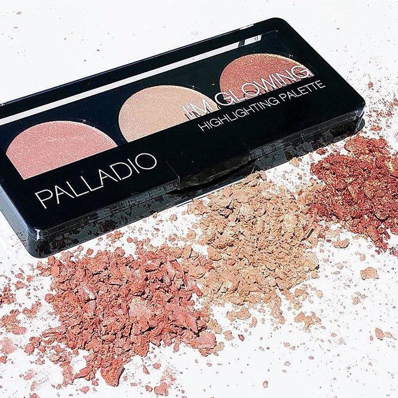 Palladio I'm Glowing Illuminating Highlighting Palette, Glow Bronzer Powder Makeup Set, High Pigmented Shimmery Colors - BeesActive Australia