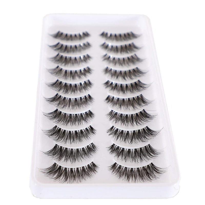 Newcally Eyelashes False Lashes Natural Look Fake Eye Lashes Wispy Strip 3D Long Fake Eyelashes 10 Pairs Multipack - BeesActive Australia