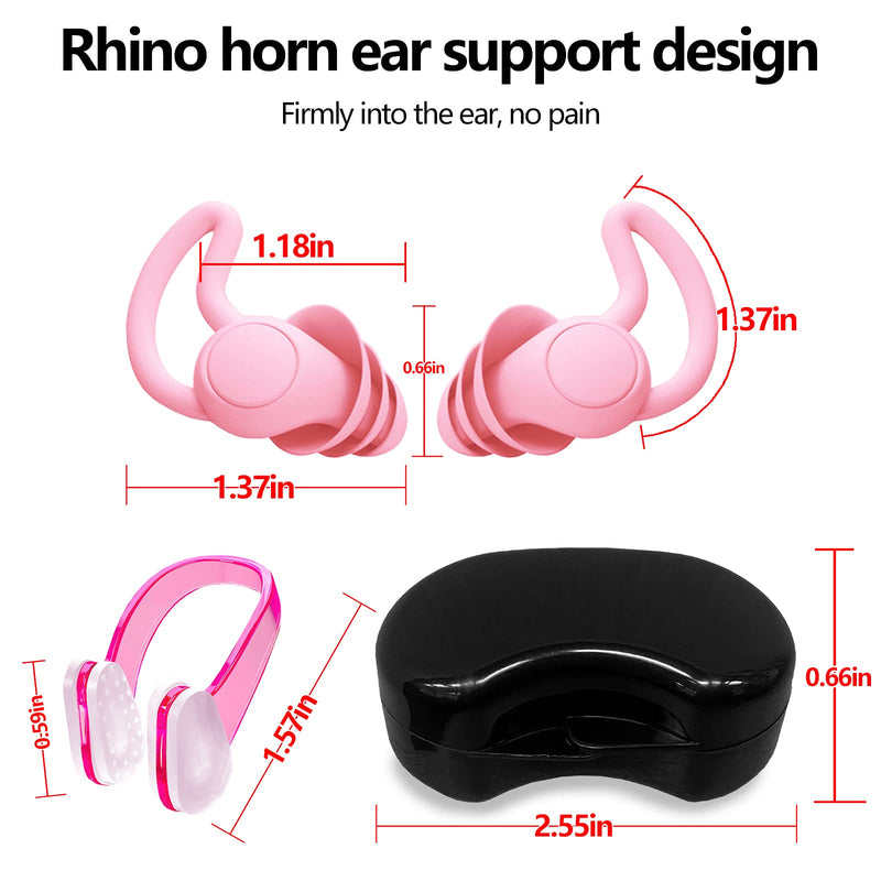 Naohiro Swimming Earplugs 3 Pairs, Upgraded Design of Silicone Waterproof Earplugs, Reusable, for Swimming, Surfing,and Other Water Sports, for Adults and Kids (2Pink &1Green)（U.S. Local Delivery） 2 Pink & 1 Green - BeesActive Australia