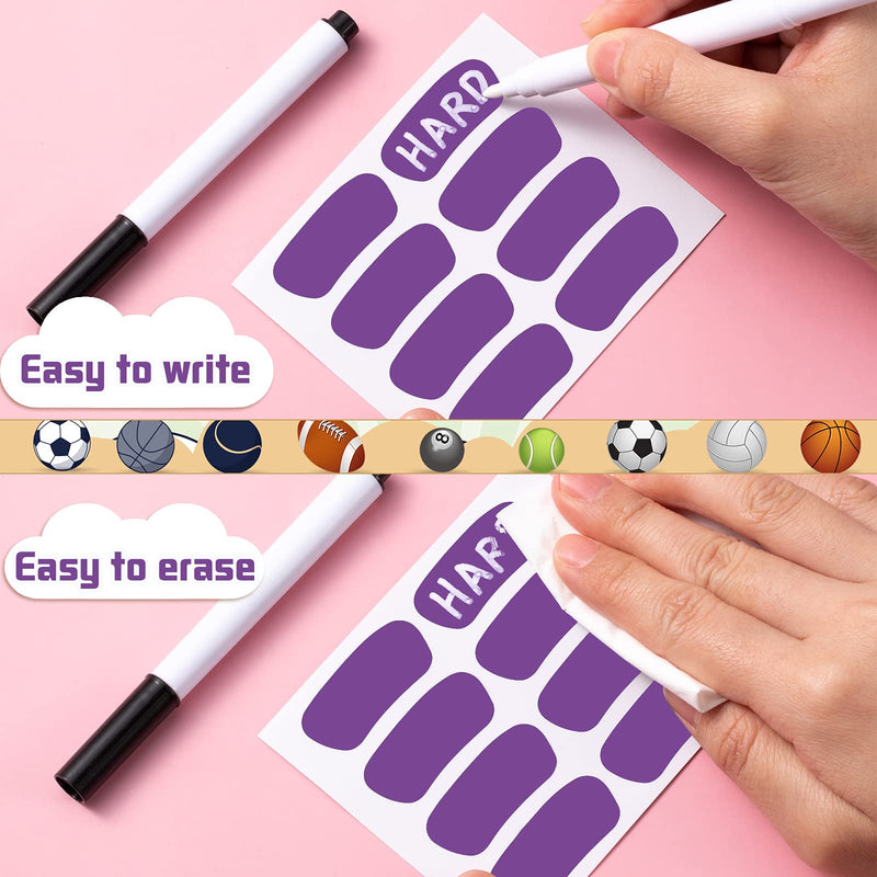 160 Pieces Sports Eye Black Stickers for Kids Football Eye Black Lettering Softball Baseball Face Stickers Lacrosse Fans Eye Strips with 2 Pencils for Party Game Sport Supplies (Purple) Purple - BeesActive Australia