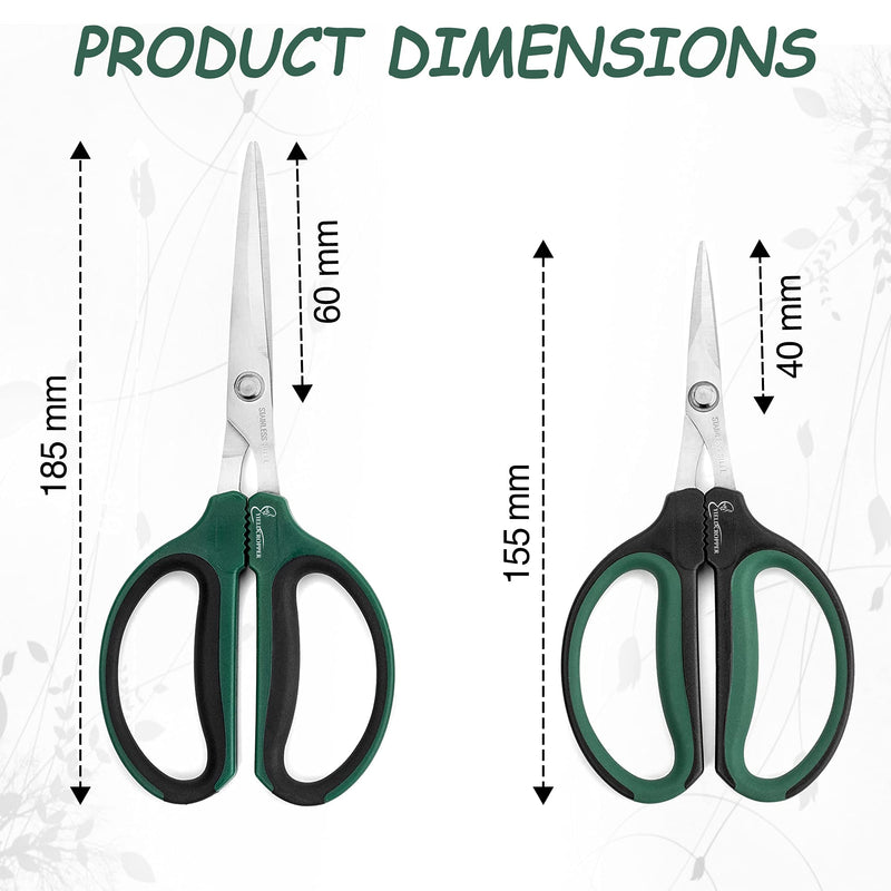 Yieldcropper Hydroponic 2-Pack Bonsai Scissors and Plant Trimming Shears Set - Stainless Steel Pruning Shears for Indoor Gardening, Succulent Harvest, and Precision Plant Care - BeesActive Australia