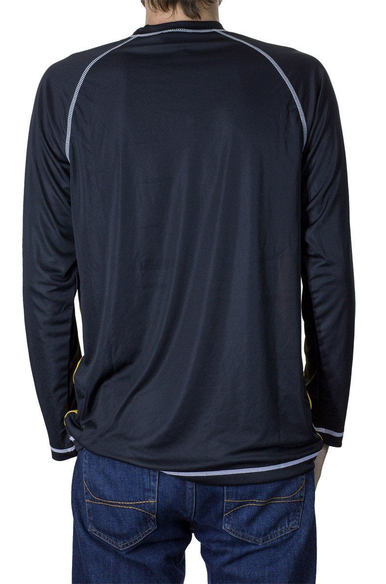 NHL Mens Long Sleeve Performance Active Wear Rash Guard Shirt Large Pittsburgh Penguins - BeesActive Australia