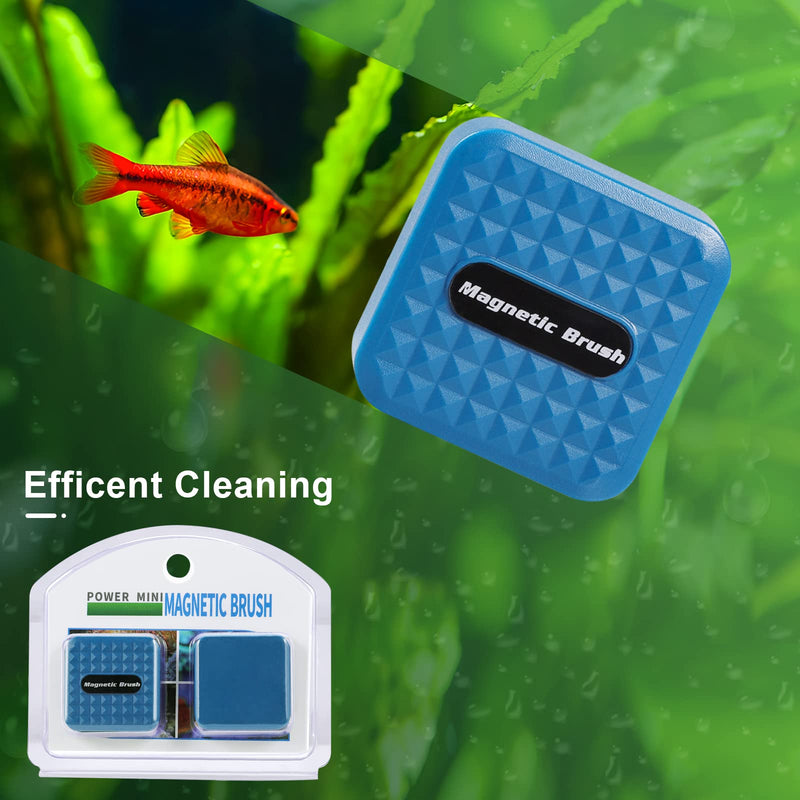 Learay Magnetic Aquarium Algae Scraper, Fish Tank Glass Cleaner Brush, Floating Algae Magnet Cleaning Tool Scrubber Brush Algae Remover for Aquarium Scrubber Brush with Non-Slip Handle Mini - BeesActive Australia