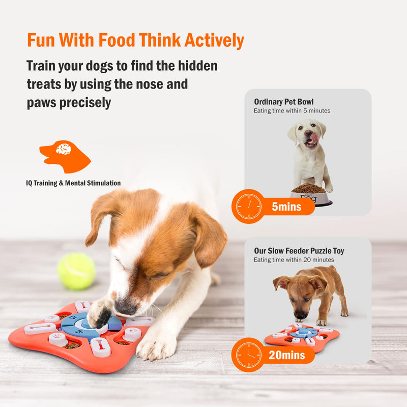 Knitly Dog Puzzle Toys for IQ Training & Mental Enrichment, Interactive Dog Toys for Large Medium Small Dogs，Dog Treat Puzzle Dispensing Slow Feeder with Squeaky Design for Training & Fun Feeding Level-1 - BeesActive Australia