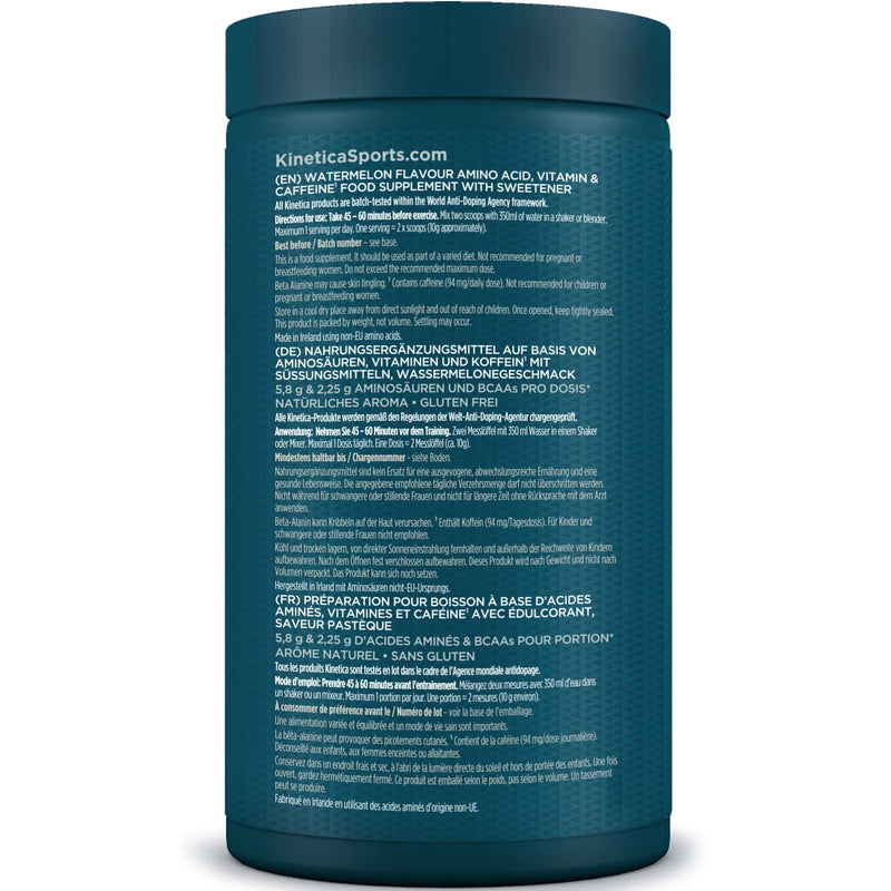 Kinetica PreFuel, Pre Workout, 5.9g Amino Acids & 2.3g BCAA's per Serving, 30 Servings, Watermelon, 300g - BeesActive Australia