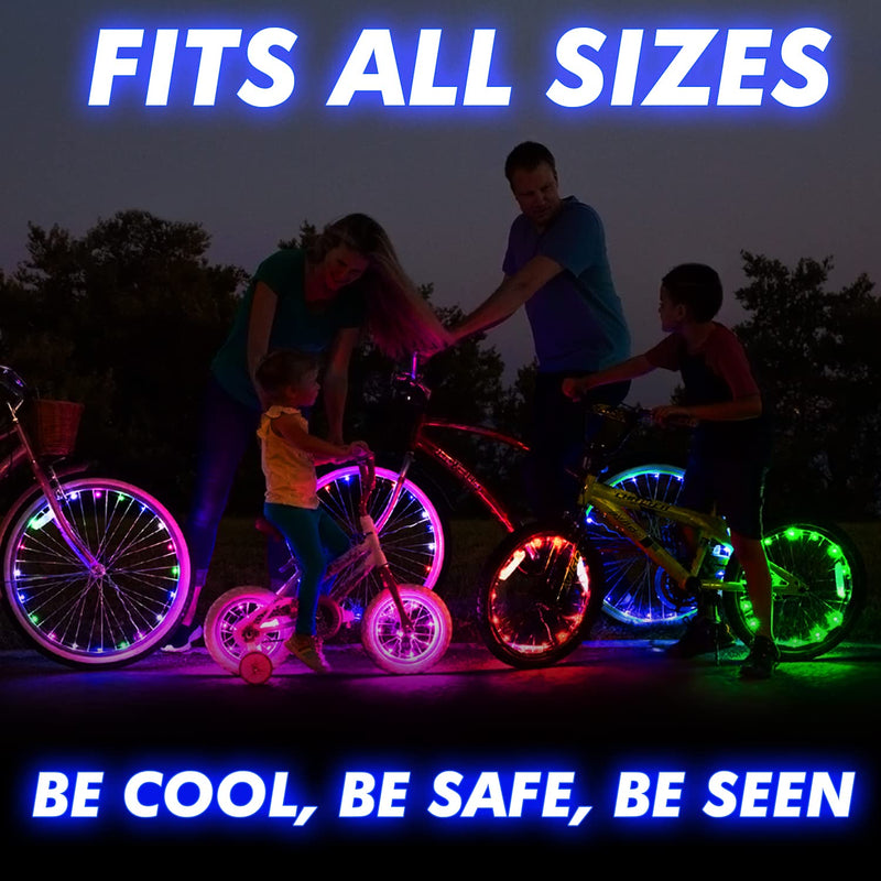 Activ Life LED Bike Wheel Lights with Batteries Included! Get 100% Brighter and Visible from All Angles for Ultimate Safety & Style (1 Tire Pack) Blue 1 Wheel - BeesActive Australia