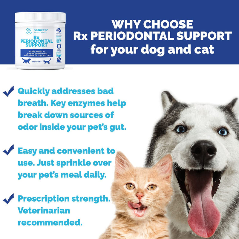 Rx PERIODONTAL Support-Dental Care for Dogs and Cats. Eliminates Bad Breath, Plaque, and Tartar. Promotes Healthy Teeth and Gums. Extra Large, 200 Grams. - BeesActive Australia