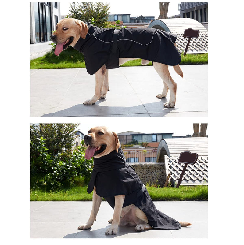 Dog's Cold Weather Coats-Warm Waterproof Dog Jackets Raincoats Windproof Coat with Velvet Inner Soft X-Large Black - BeesActive Australia