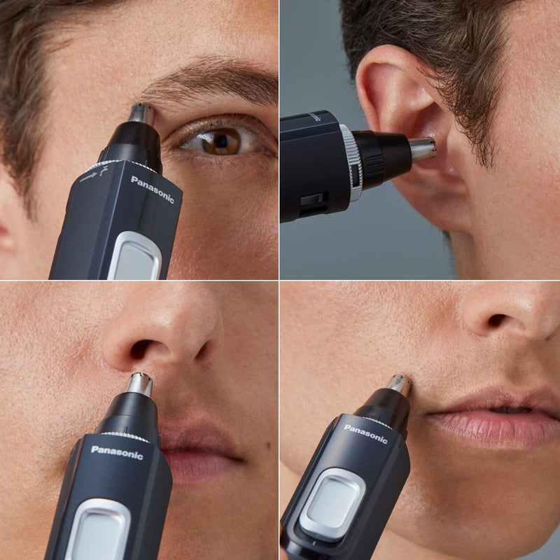 Panasonic Er-Gn300K503 Wet & Dry Nose Ear Brow Trimmer, Black, 3.8 x 3.4 x 16.4 cm - BeesActive Australia