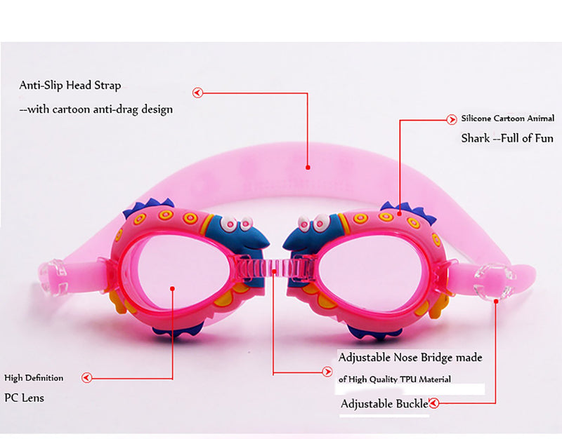June Sports Swimming Goggles for Kids, No Leak Anti Fog UV Swim Goggles Teens Age 3-12,Extra Ear Plugs SG7 3-shark - BeesActive Australia