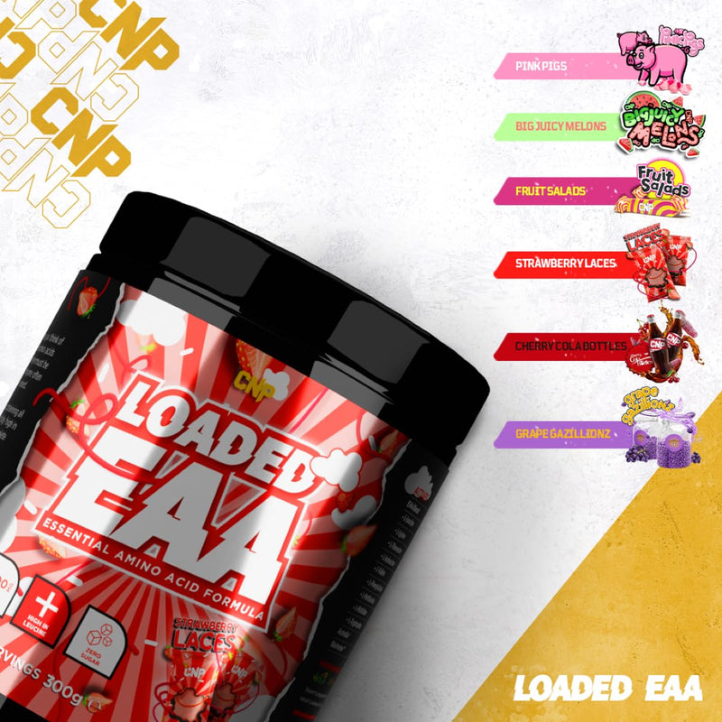CNP Professional Loaded EAAs, Essential Amino Acids, BCAAs, Muscle Repair & Recovery Powder, 300g / 100g and 30/10 Servings, 9 Delicious Flavours (Strawberry Laces, 300g) Strawberry Laces 300 g (Pack of 1) - BeesActive Australia