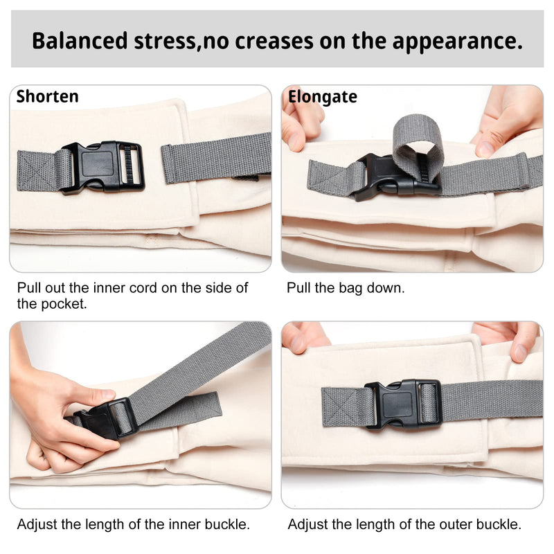 vrbabies Pet Dog Sling Carrier for Small Dogs Comfortable Adjustable Strap Hands Free Travel Safe Sling Bag Carrier for Dogs Cats Beige - BeesActive Australia