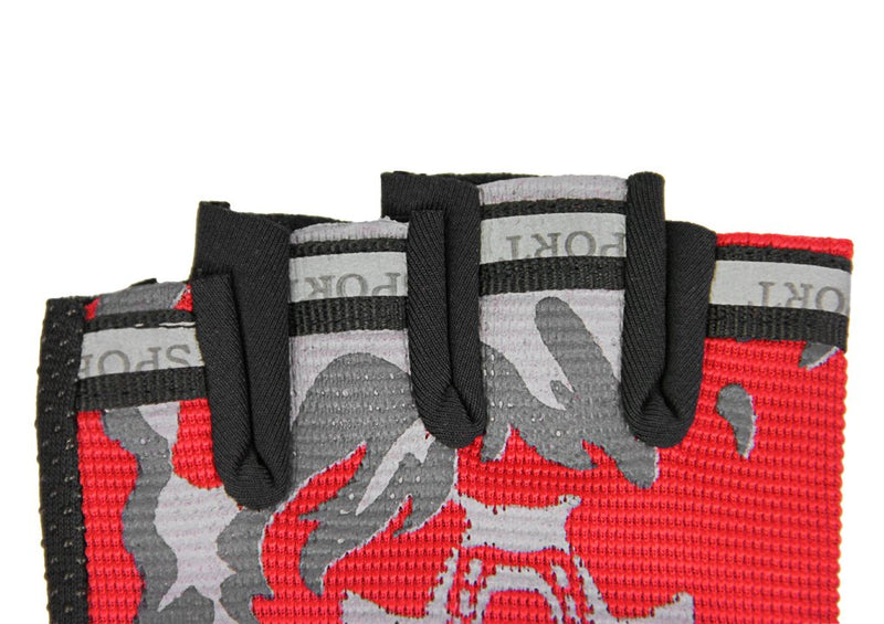 Kids Fingerless Cycling Gloves Breathable Non-Slip Shock-Absorbing Child Riding Bike Gloves Half Finger Outdoor Sports Gloves for Girls Boys Fishing Bicycle Roller Skating Hunting Climbing Red, Age 4-9 - BeesActive Australia