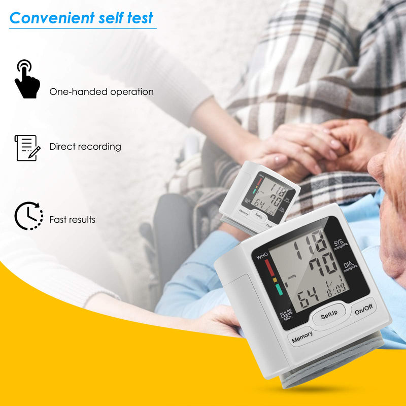 SOONHUA Blood Pressure Monitor, Automatic Digital Wrist Blood Pressure Monitor BP Cuff Machine Home Test Device for Home Use - BeesActive Australia