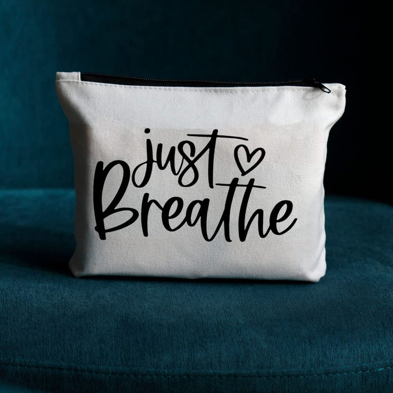 Meditation Yoga Gifts Zen Gifts for Women Yoga Instructor Gifts, Yoga Teacher Gifts, Just Breathe Yoga Bag Makeup Bag - BeesActive Australia