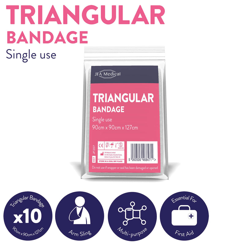 JFA Medical Non-Woven Triangular Bandage Arm Sling 90cm x 90cm x 127cm - Box of 10 Bandages - BeesActive Australia