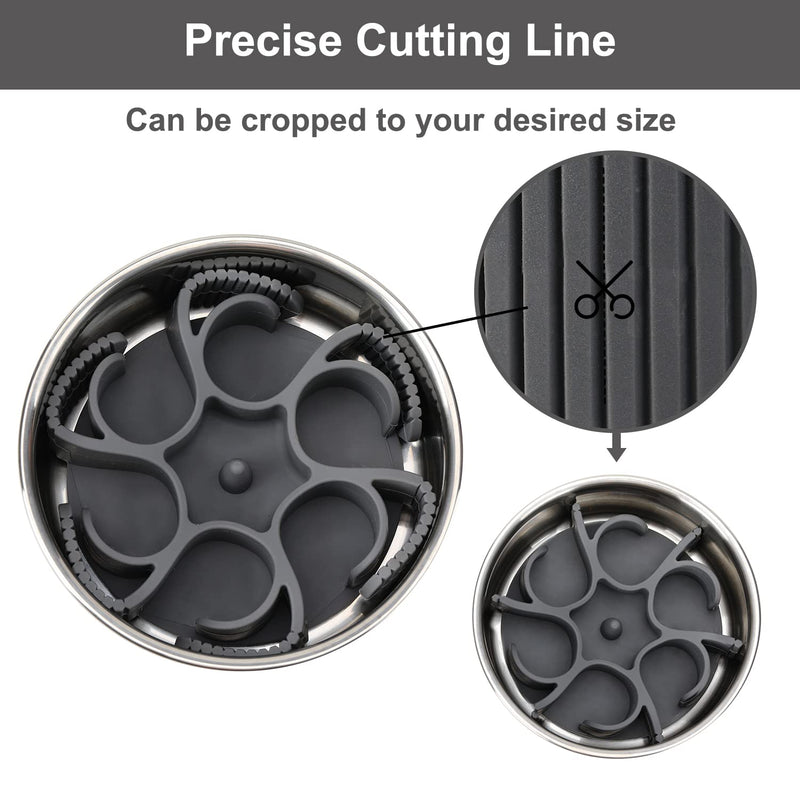 Anipaw Dog Slow Feeder Dog Bowls Silicone Spiral Dog Food Bowls Insert Dog Feeder to Slow Down Eating for Large Medium Small Breed Dogs Perfect with Stainless Steel Plastic Glass Ceramic Dog Bowls Grey - BeesActive Australia