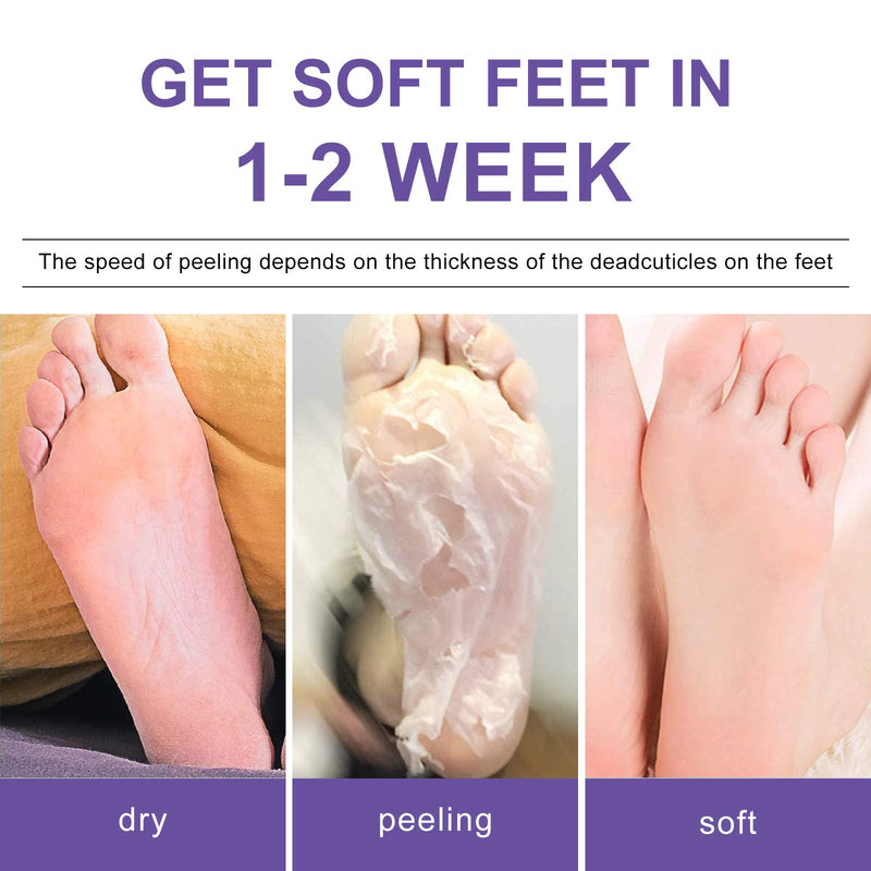 Foot Peel Mask, (3 PACK)Exfoliating Foot Masks,Peeling Away Calluses and Dead Skin Cells, Baby Soft Smooth Touch Feet-Men Women (Lavender) - BeesActive Australia