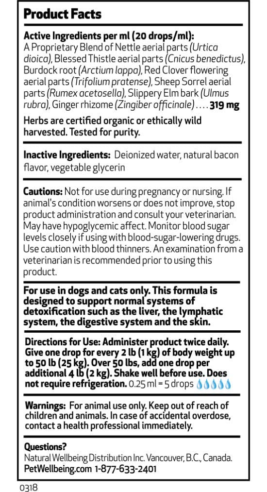 Pet Wellbeing - Detox Gold for Cats - Natural Support for Immune System Detox for Felines - 2oz (59ml) - BeesActive Australia