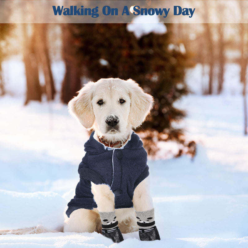 Hooded Dog Coat and Dog Cat Boots Shoes Socks Stylish Puppy Clothes Warm Dog Jacket Waterproof Dog Shoes for Small Puppy Navy Blue Medium - BeesActive Australia