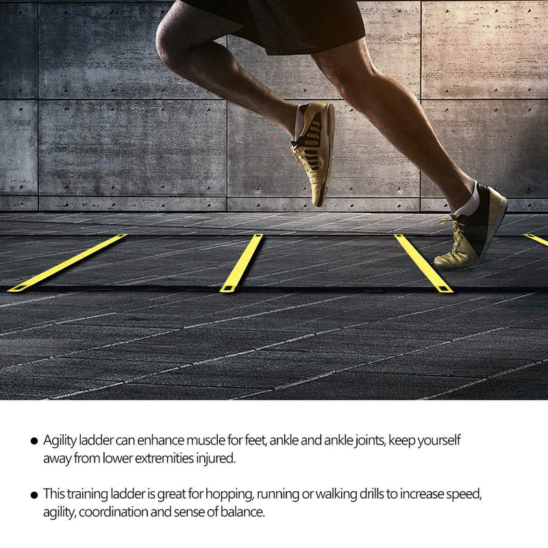 Zerodis Speed Agility Training Kit, 4m Agility Ladder Exercise Workout Equipment Boost Fitness Speed Training Equipment for Soccer, Football - BeesActive Australia