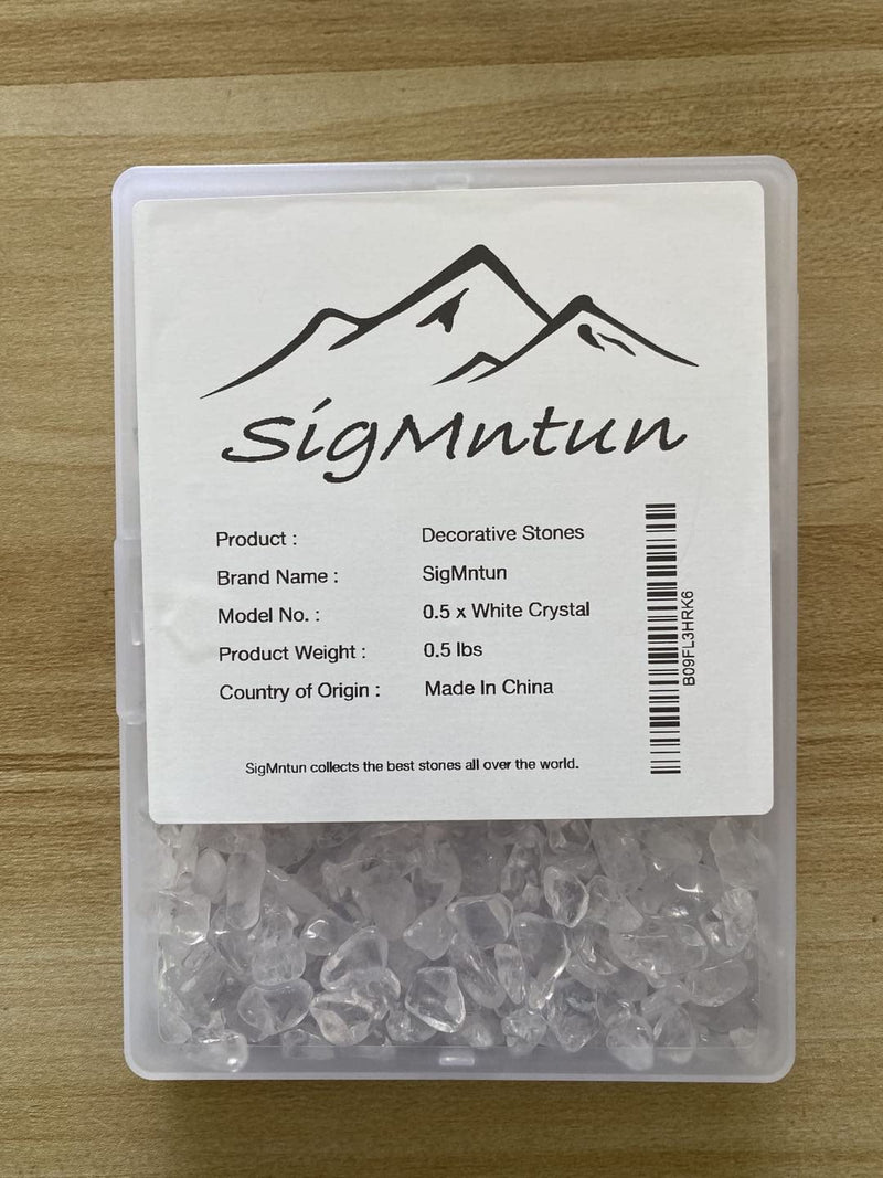 SigMntun Clear Quartz Crystal Chips x 0.5lb(225g) Tumbled Crystals for Crafts Decorative Rocks for Plants and Vases Aquarium Gravel Rocks Crystal Confetti Chips Sea Glass for Fish Tank 0.5 X Clear Quartz 0.5 Pounds - BeesActive Australia