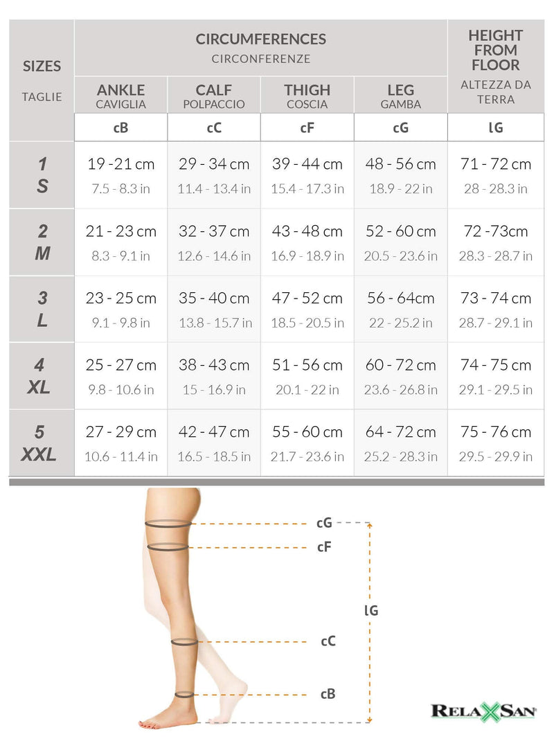RELAXSAN M1180 Soft Microfiber medical compression tights (15-20 mmHg), 100% Made in Italy Large Beige - BeesActive Australia