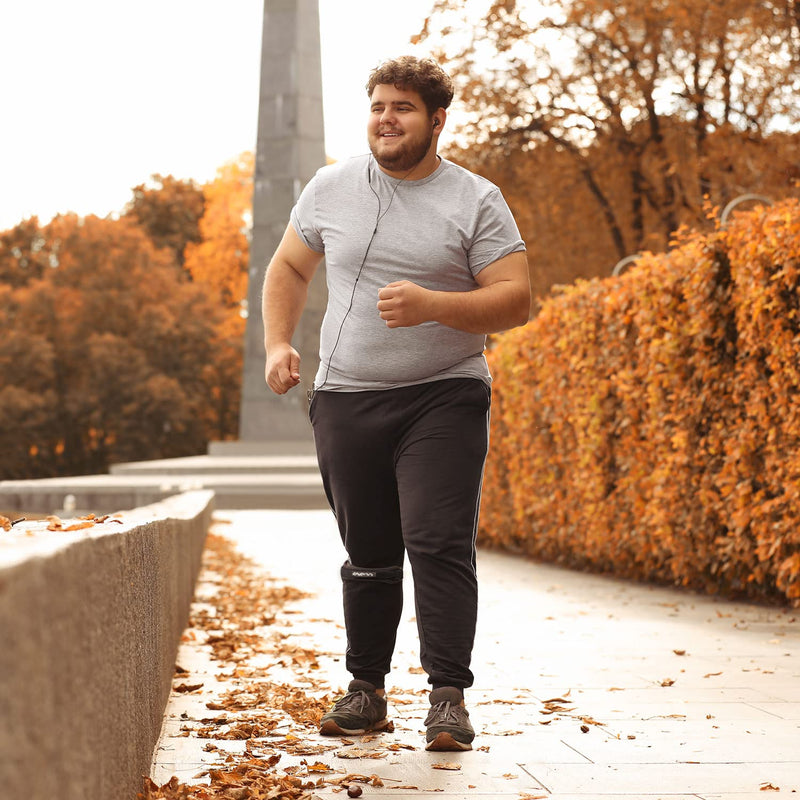 KARM Plus Size Knee Support XXL XXXL 3XL 4XL 5XL 6XL for Obese People - Patella Tendon Knee Strap Brace for Joint Pain, Running, Extra Large Big Legs Women & Men (Plus Size, Black Single) Black (Single) Plus Size (2XL/3XL/4XL/5XL/6XL) - BeesActive Australia